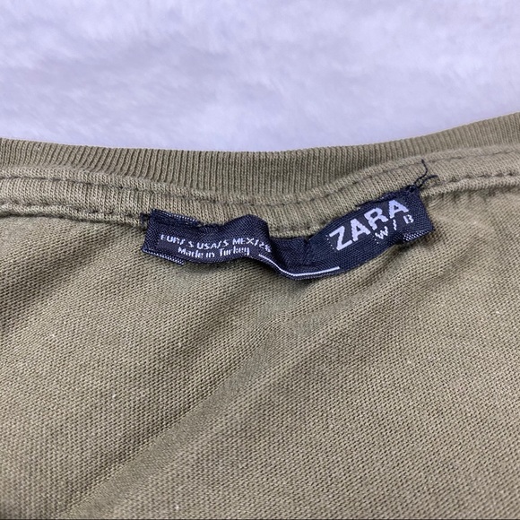 Zara Olive Green Short Sleeve T Shirt - Picture 5 of 8